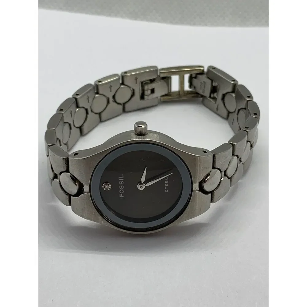 Fossil FS2628 Unisex Silver Stainless Steel Analog Dial Quartz Wrist Watch ZZ195